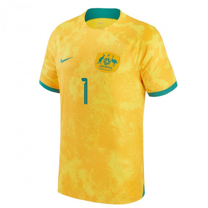 Kinder Australische Mathew Ryan #1 Gold Heimtrikot Trikot 22-24 Luxemburg