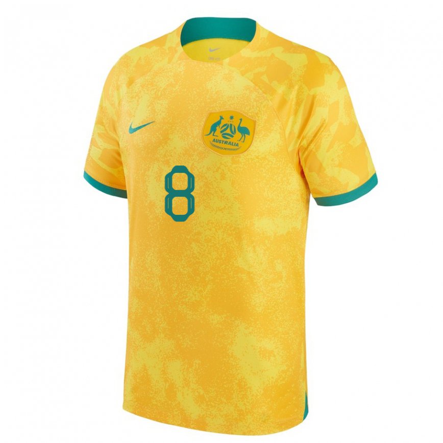 Kinder Australische Bailey Wright #8 Gold Heimtrikot Trikot 22-24 Luxemburg