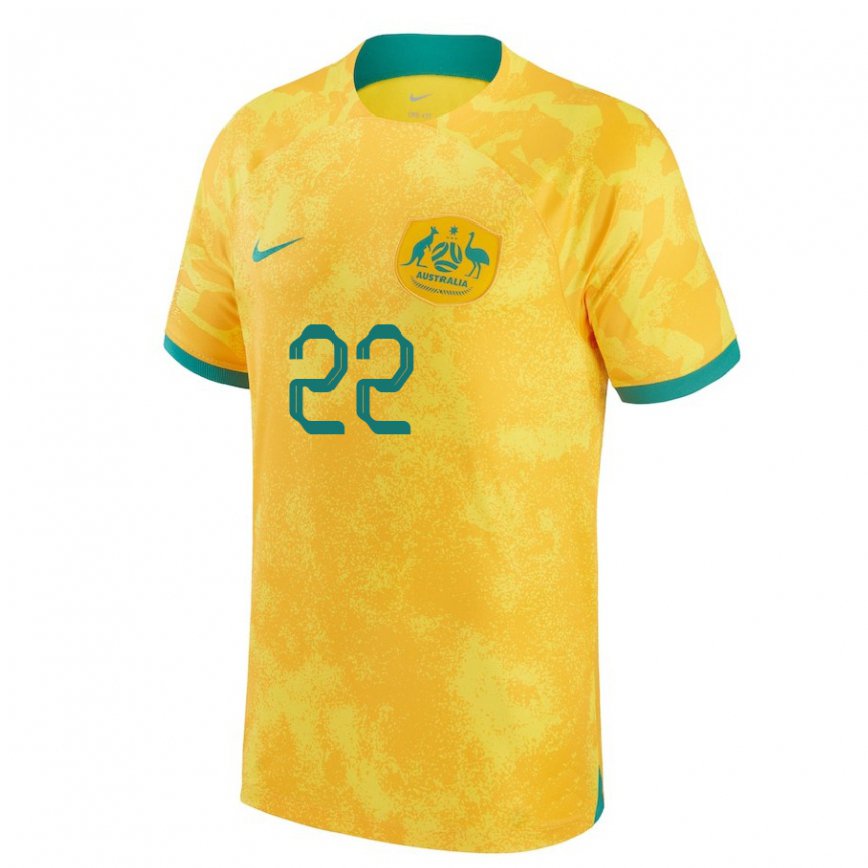 Kinder Australische Jackson Irvine #22 Gold Heimtrikot Trikot 22-24 Luxemburg