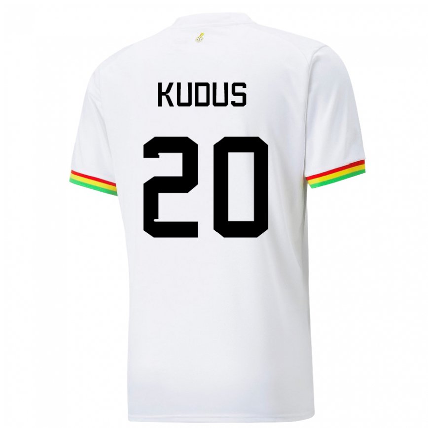 Kinder Ghanaische Mohammed Kudus #20 Weiß Heimtrikot Trikot 22-24 Luxemburg