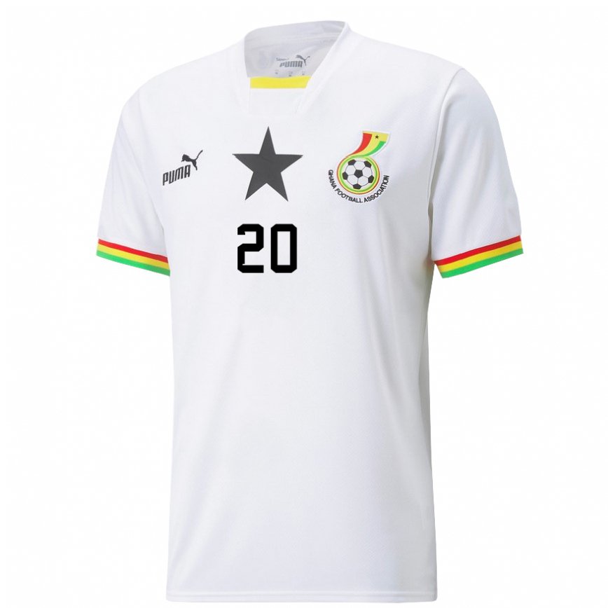 Kinder Ghanaische Mohammed Kudus #20 Weiß Heimtrikot Trikot 22-24 Luxemburg