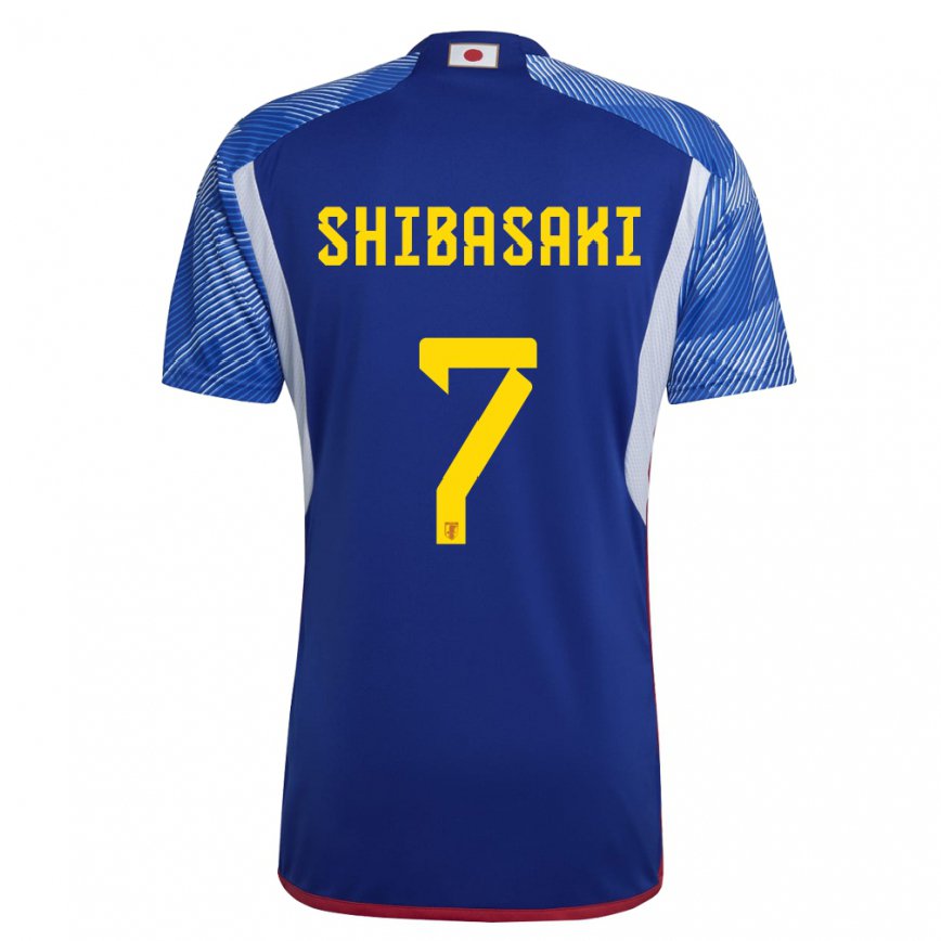 Kinder Japanische Gaku Shibasaki #7 Königsblau Heimtrikot Trikot 22-24 Luxemburg