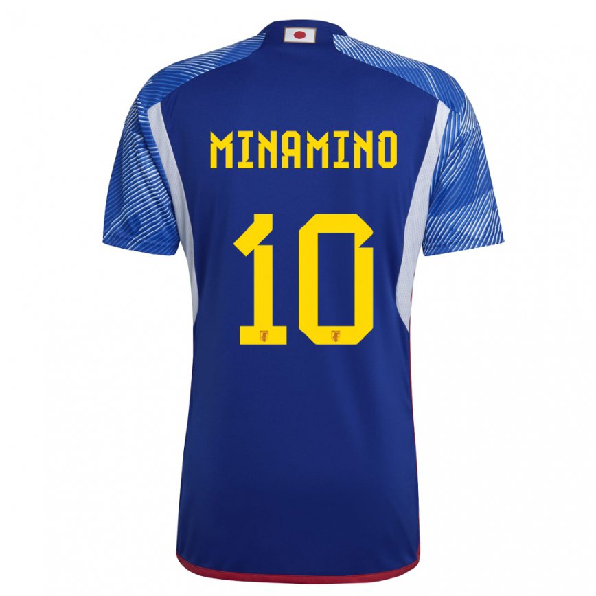 Kinder Japanische Takumi Minamino #10 Königsblau Heimtrikot Trikot 22-24 Luxemburg