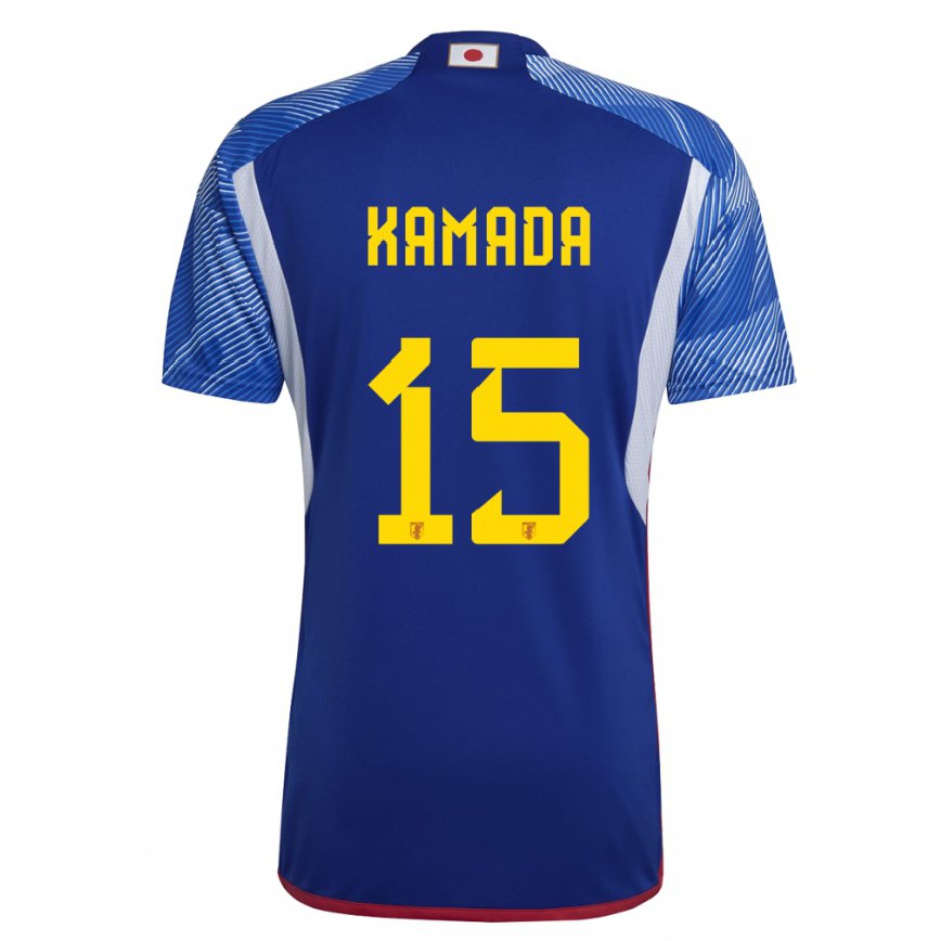 Kinder Japanische Daichi Kamada #15 Königsblau Heimtrikot Trikot 22-24 Luxemburg