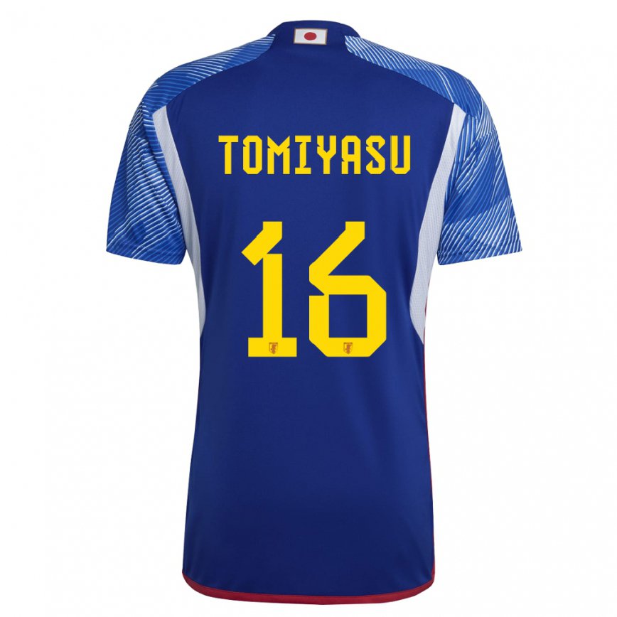 Kinder Japanische Takehiro Tomiyasu #16 Königsblau Heimtrikot Trikot 22-24 Luxemburg