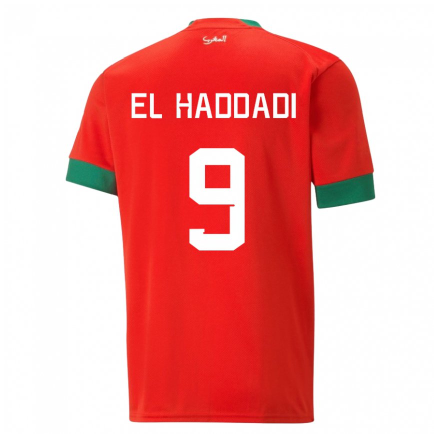 Kinder Marokkanische Munir El Haddadi #9 Rot Heimtrikot Trikot 22-24 Luxemburg