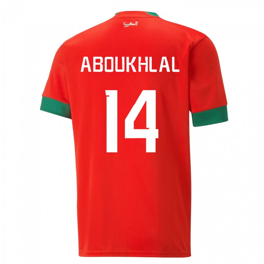 Kinder Marokkanische Zakaria Aboukhlal #14 Rot Heimtrikot Trikot 22-24 Luxemburg