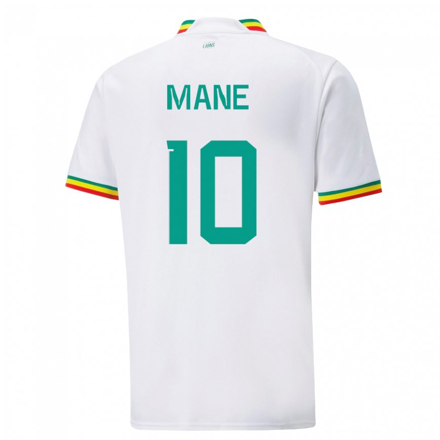 Kinder Senegalesische Sadio Mane #10 Weiß Heimtrikot Trikot 22-24 Luxemburg