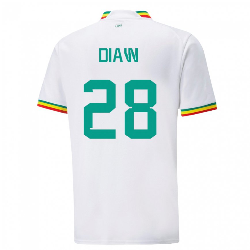 Kinder Senegalesische Mory Diaw #28 Weiß Heimtrikot Trikot 22-24 Luxemburg