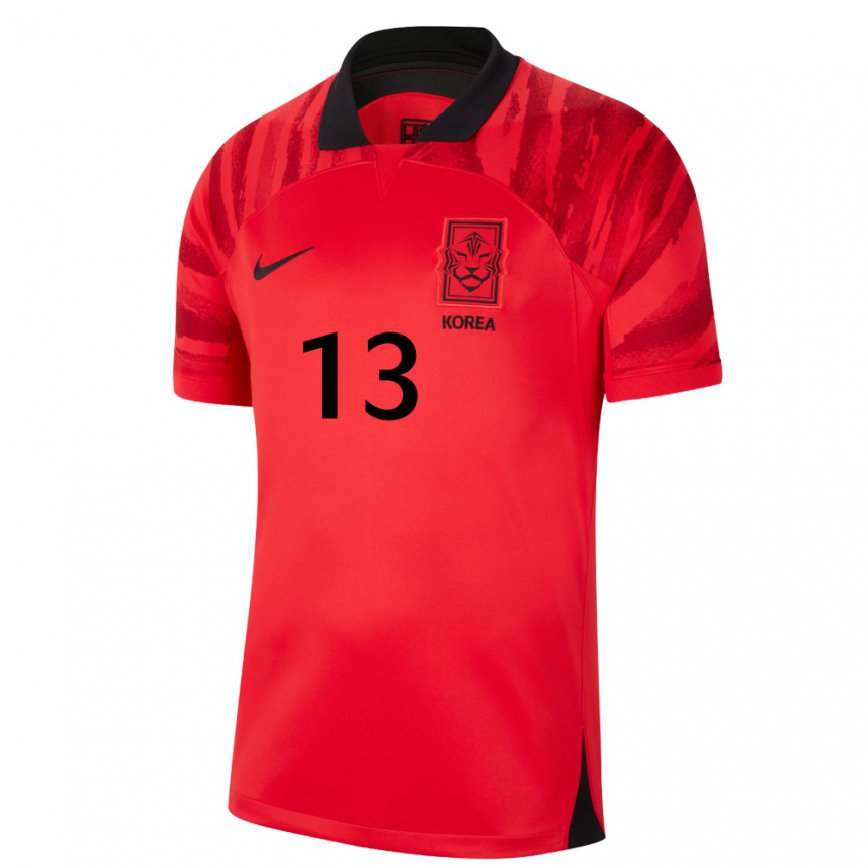 Kinder Südkoreanische Jun-ho Son #13 Rot Schwarz Heimtrikot Trikot 22-24 Luxemburg