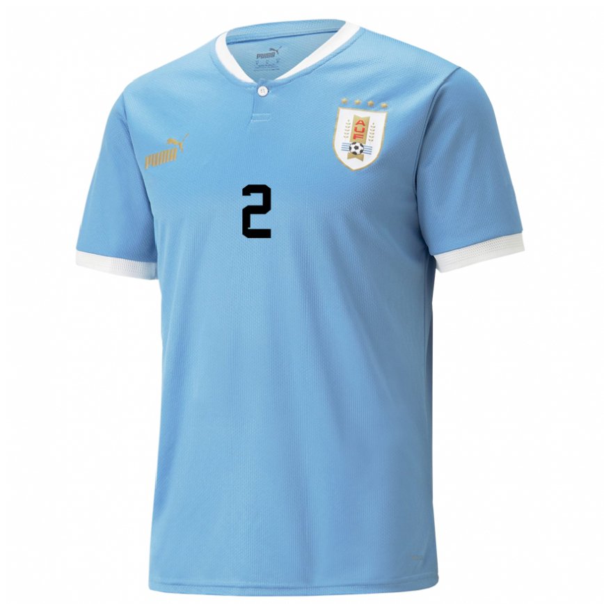 Kinder Uruguayische Agustin Rogel #2 Blau Heimtrikot Trikot 22-24 Luxemburg