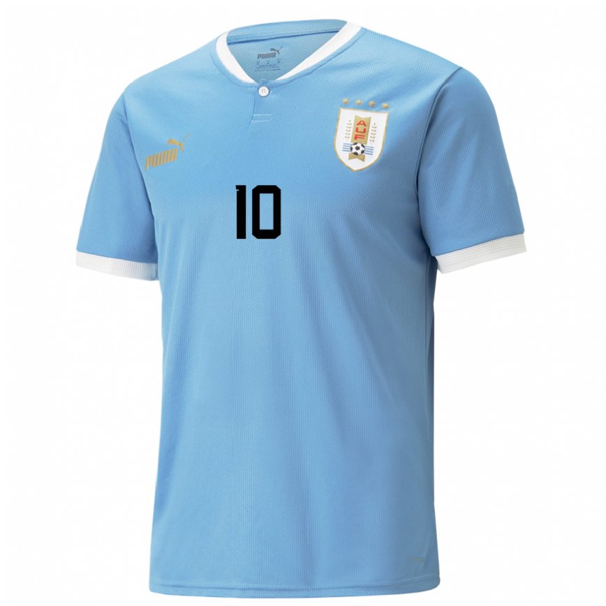 Kinder Uruguayische Giorgian De Arrascaeta #10 Blau Heimtrikot Trikot 22-24 Luxemburg