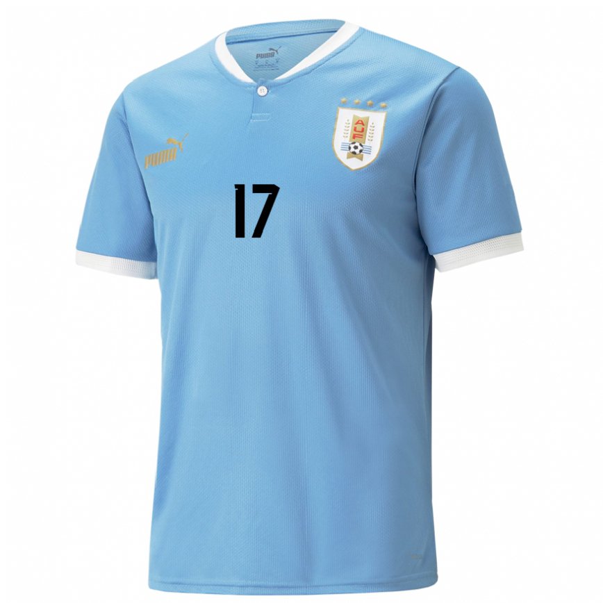 Kinder Uruguayische Matias Vina #17 Blau Heimtrikot Trikot 22-24 Luxemburg