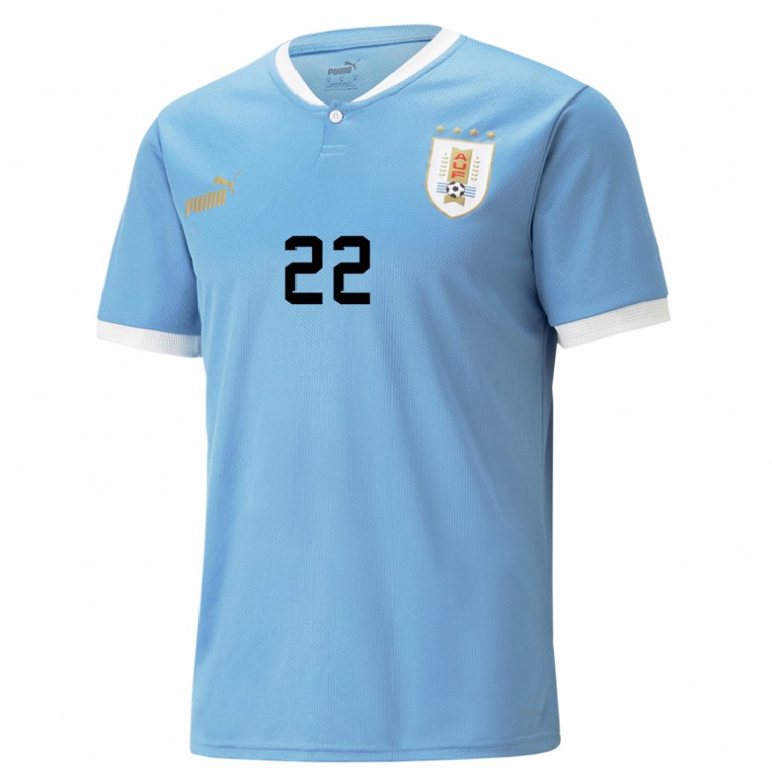 Kinder Uruguayische Martin Caceres #22 Blau Heimtrikot Trikot 22-24 Luxemburg