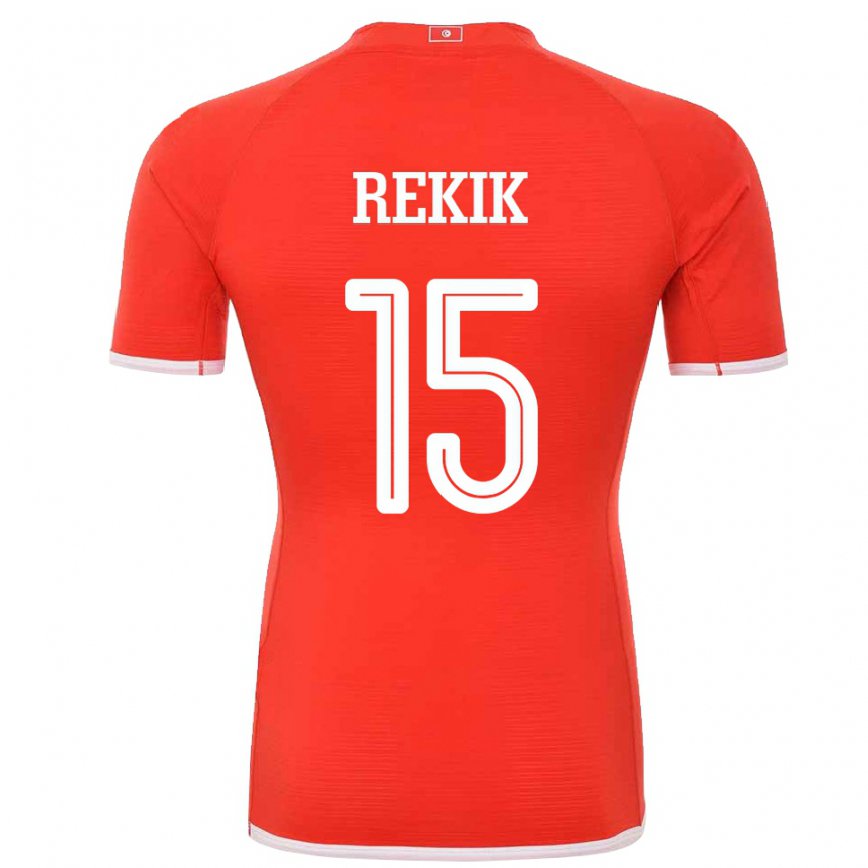 Kinder Tunesische Omar Rekik #15 Rot Heimtrikot Trikot 22-24 Luxemburg