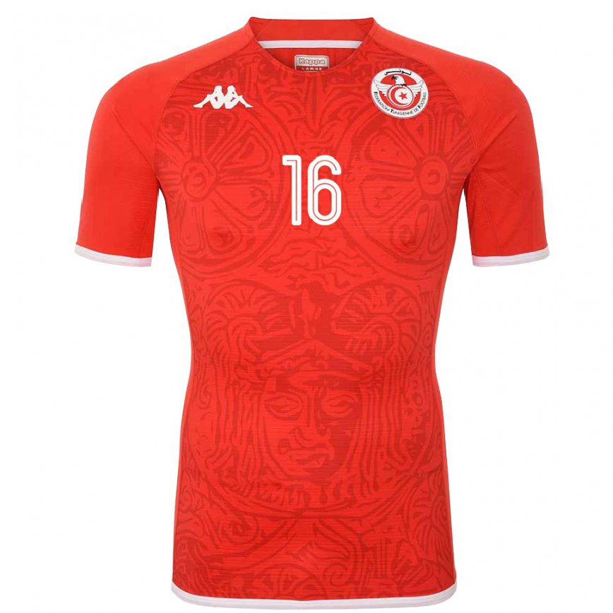 Kinder Tunesische Aymen Dahmen #16 Rot Heimtrikot Trikot 22-24 Luxemburg