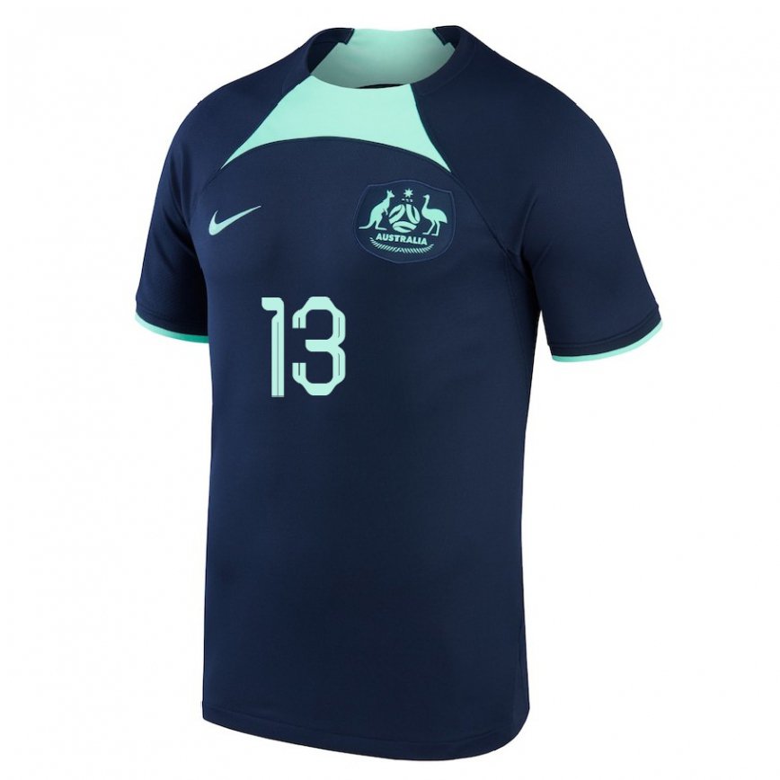 Kinder Australische Aaron Mooy #13 Dunkelblau Auswärtstrikot Trikot 22-24 Luxemburg