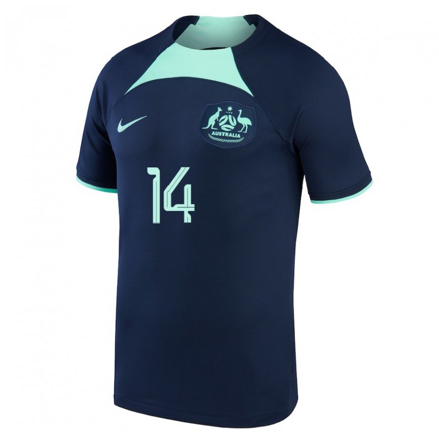 Kinder Australische Riley Mcgree #14 Dunkelblau Auswärtstrikot Trikot 22-24 Luxemburg