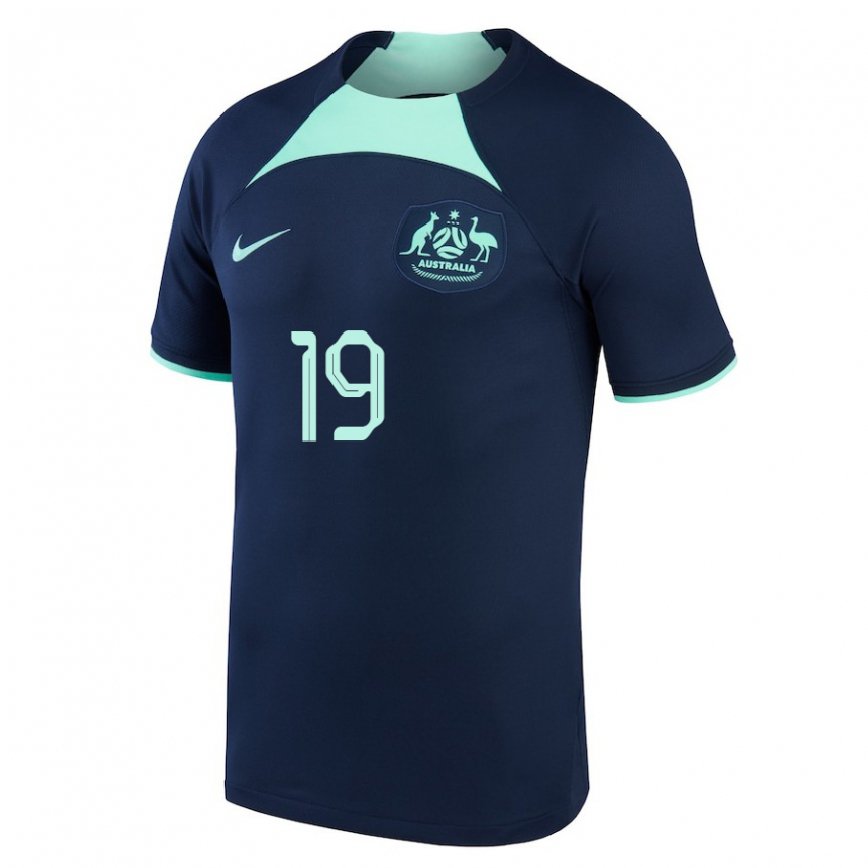 Kinder Australische Ryan Strain #19 Dunkelblau Auswärtstrikot Trikot 22-24 Luxemburg