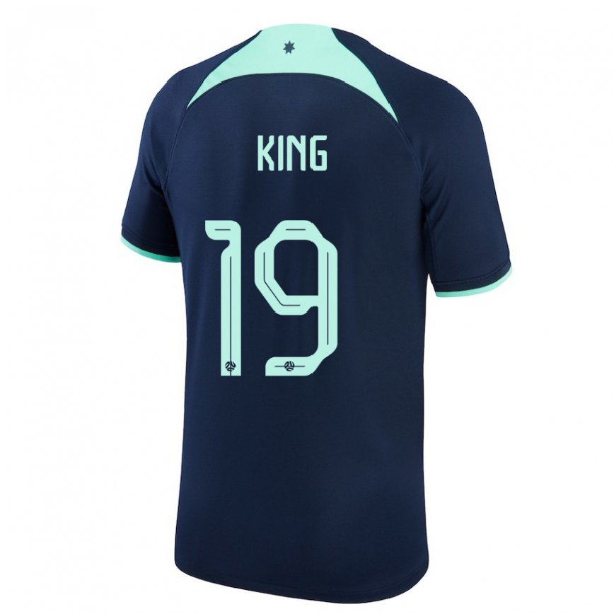 Kinder Australische Joel King #19 Dunkelblau Auswärtstrikot Trikot 22-24 Luxemburg