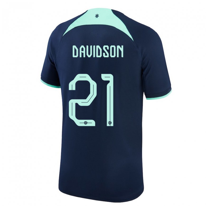 Kinder Australische Jason Davidson #21 Dunkelblau Auswärtstrikot Trikot 22-24 Luxemburg