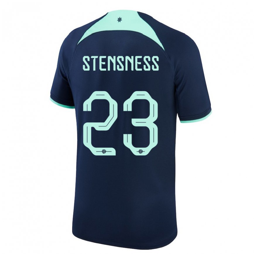 Kinder Australische Gianni Stensness #23 Dunkelblau Auswärtstrikot Trikot 22-24 Luxemburg