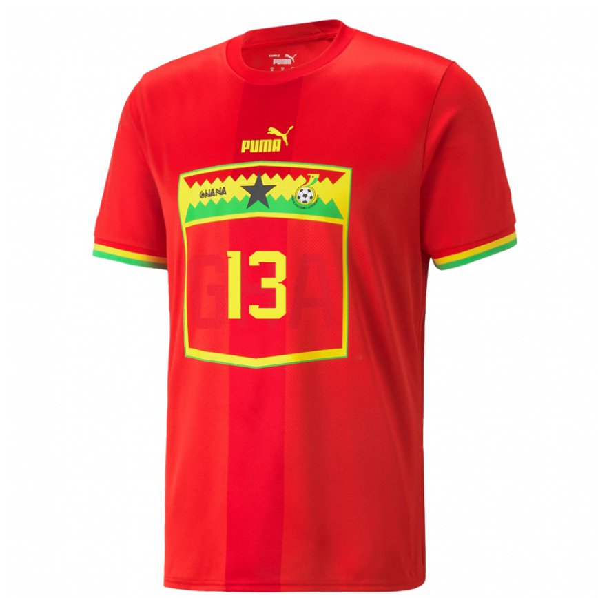 Kinder Ghanaische Felix Afena-gyan #13 Rot Auswärtstrikot Trikot 22-24 Luxemburg