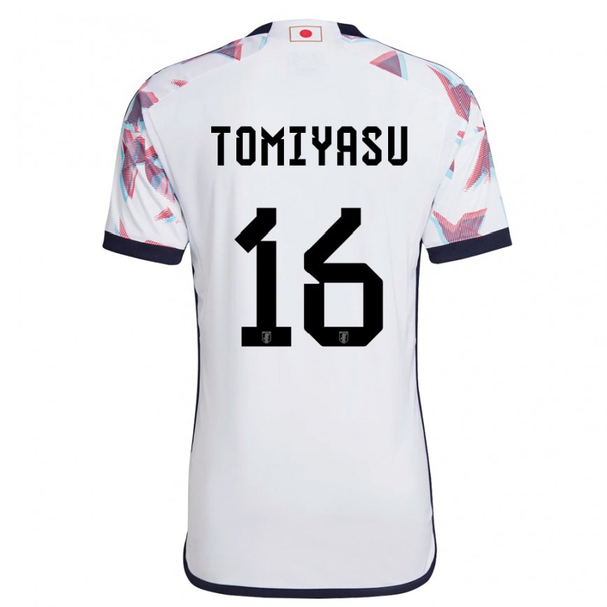 Kinder Japanische Takehiro Tomiyasu #16 Weiß Auswärtstrikot Trikot 22-24 Luxemburg