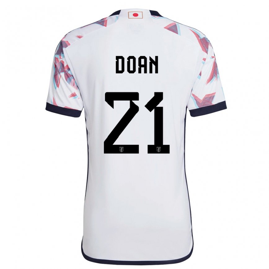 Kinder Japanische Ritsu Doan #21 Weiß Auswärtstrikot Trikot 22-24 Luxemburg