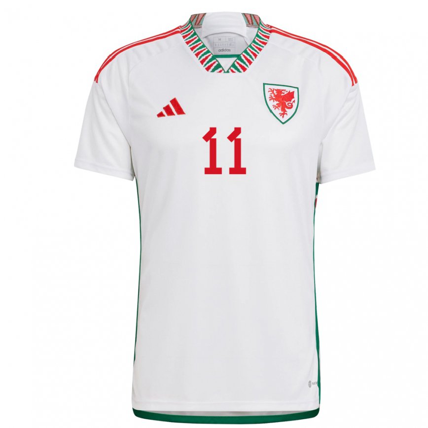 Herren Walisische Gareth Bale #11 Weiß Auswärtstrikot Trikot 22-24 Luxemburg