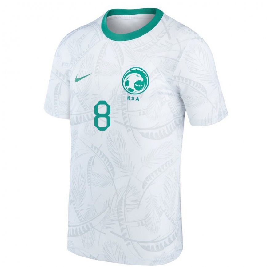 Damen Saudi-arabische Ahmed Bamasud #8 Weiß Heimtrikot Trikot 22-24 Luxemburg