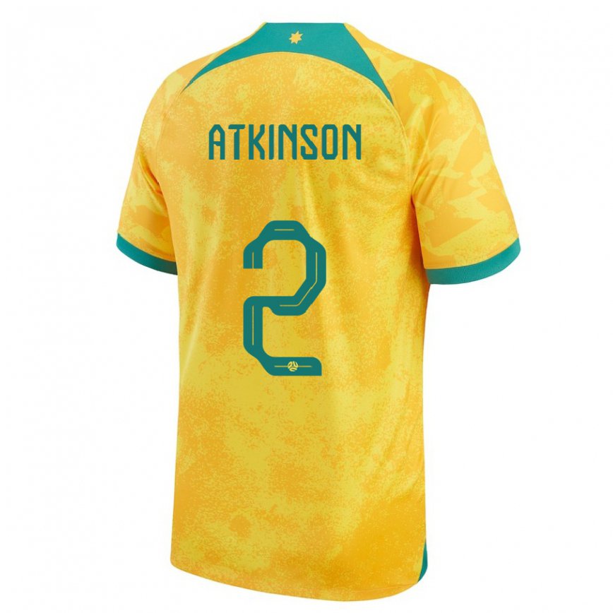 Kinder Australische Nathaniel Atkinson #2 Gold Heimtrikot Trikot 22-24 Luxemburg