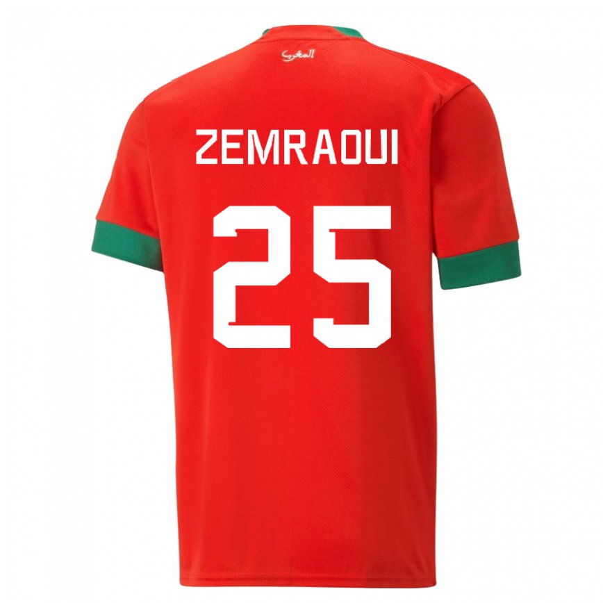 Kinder Marokkanische Oussama Zemraoui #25 Rot Heimtrikot Trikot 22-24 Luxemburg