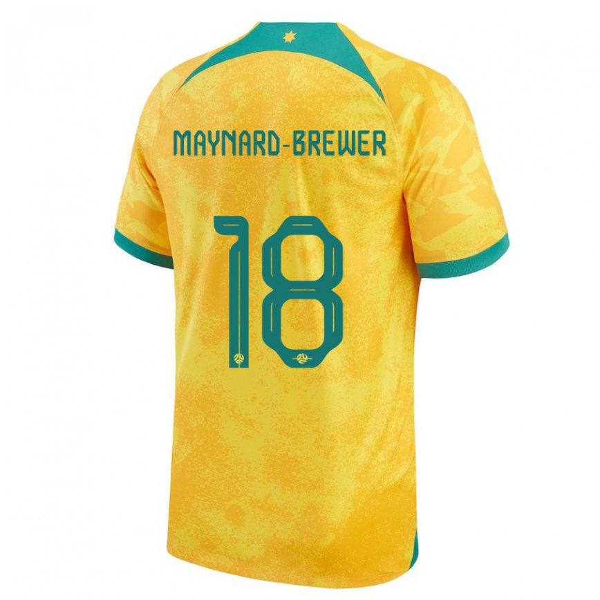 Kinder Australische Ashley Maynard Brewer #18 Gold Heimtrikot Trikot 22-24 Luxemburg