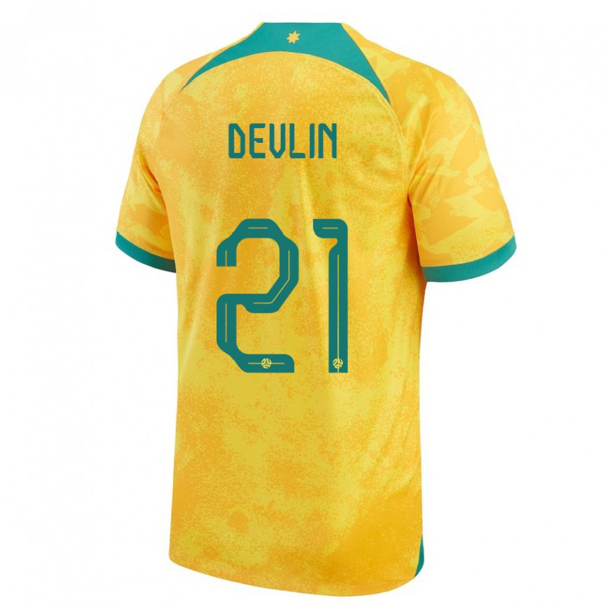 Kinder Australische Cameron Devlin #21 Gold Heimtrikot Trikot 22-24 Luxemburg