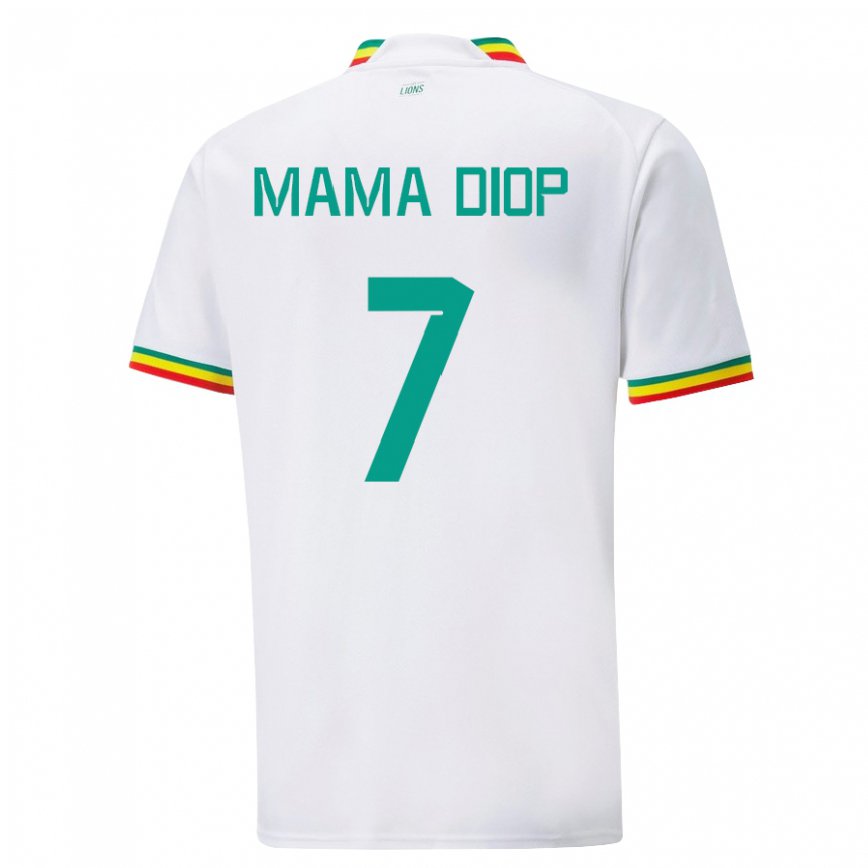 Kinder Senegalesische Mama Diop #7 Weiß Heimtrikot Trikot 22-24 Luxemburg