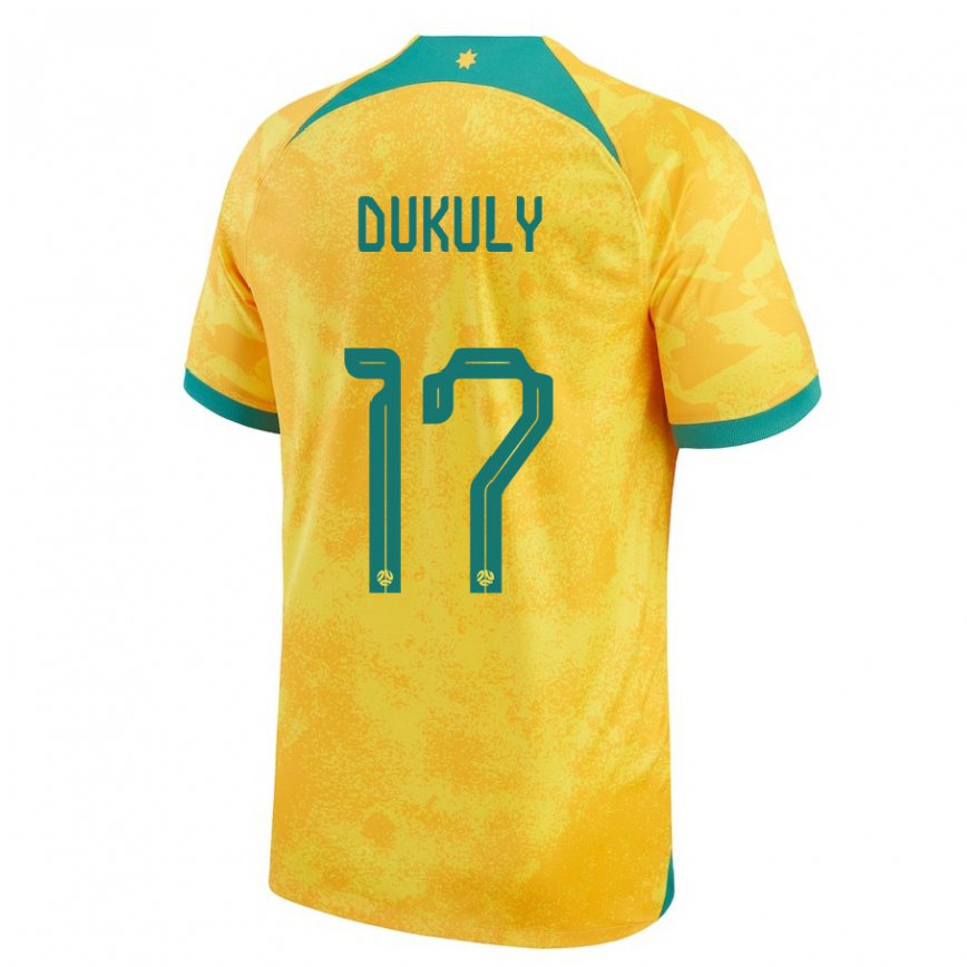 Kinder Australische Yaya Dukuly #17 Gold Heimtrikot Trikot 22-24 Luxemburg