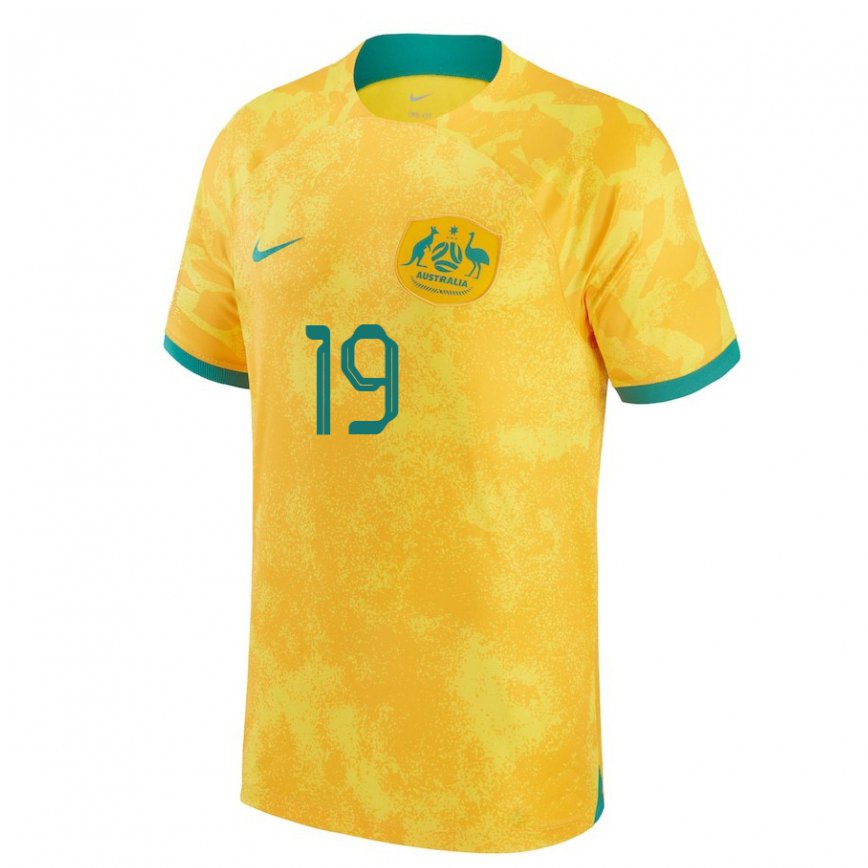 Kinder Australische Michael Ruhs #19 Gold Heimtrikot Trikot 22-24 Luxemburg