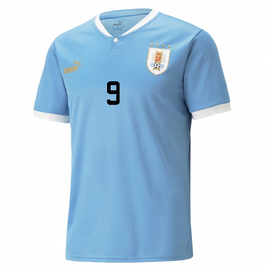 Kinder Uruguayische Pamela Gonzalez #9 Blau Heimtrikot Trikot 22-24 Luxemburg