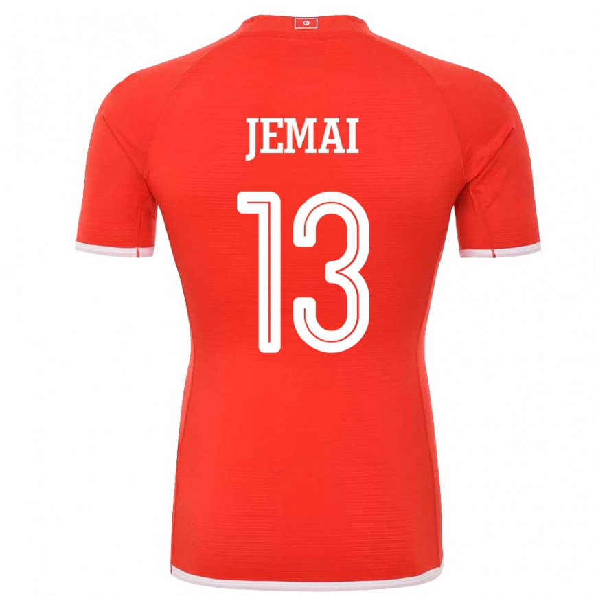 Kinder Tunesische Yasmine Jemai #13 Rot Heimtrikot Trikot 22-24 Luxemburg