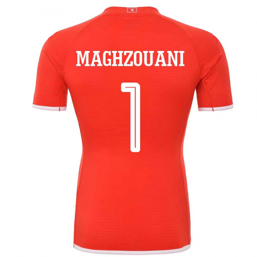 Kinder Tunesische Wassim Maghzouani #1 Rot Heimtrikot Trikot 22-24 Luxemburg