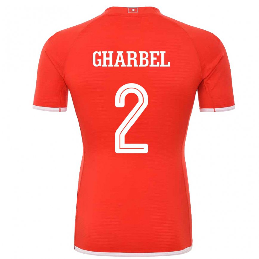 Kinder Tunesische Mahmoud Gharbel #2 Rot Heimtrikot Trikot 22-24 Luxemburg