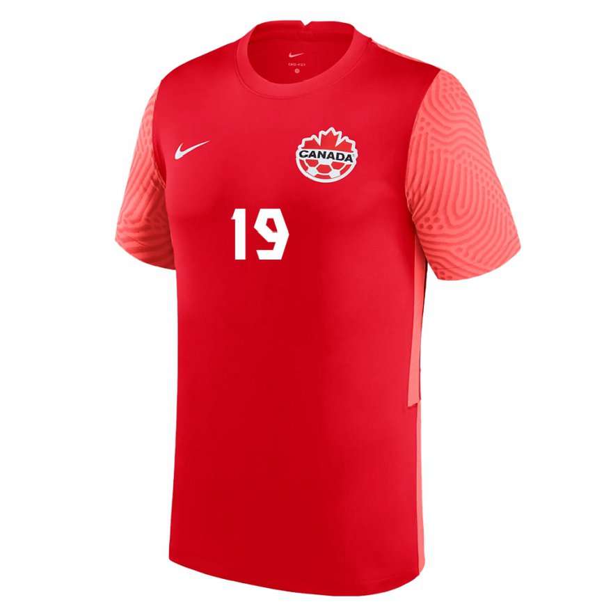 Kinder Kanadische Adriana Leon #19 Rot Heimtrikot Trikot 22-24 Luxemburg