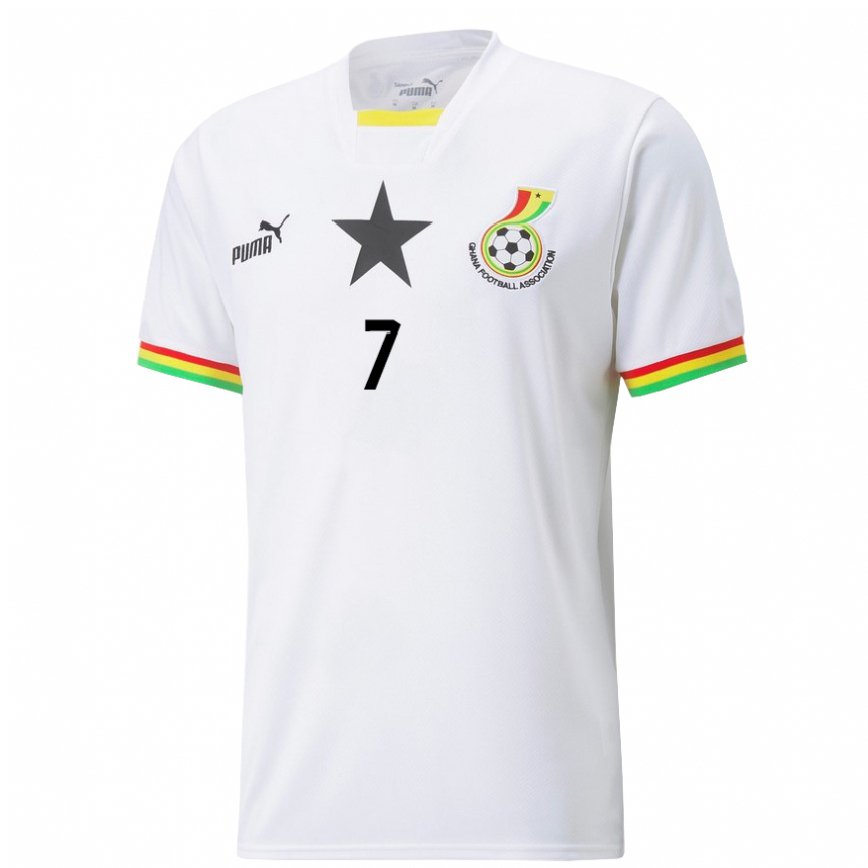 Kinder Ghanaische Collins Boah #7 Weiß Heimtrikot Trikot 22-24 Luxemburg