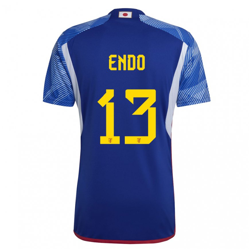 Kinder Japanische Jun Endo #13 Königsblau Heimtrikot Trikot 22-24 Luxemburg