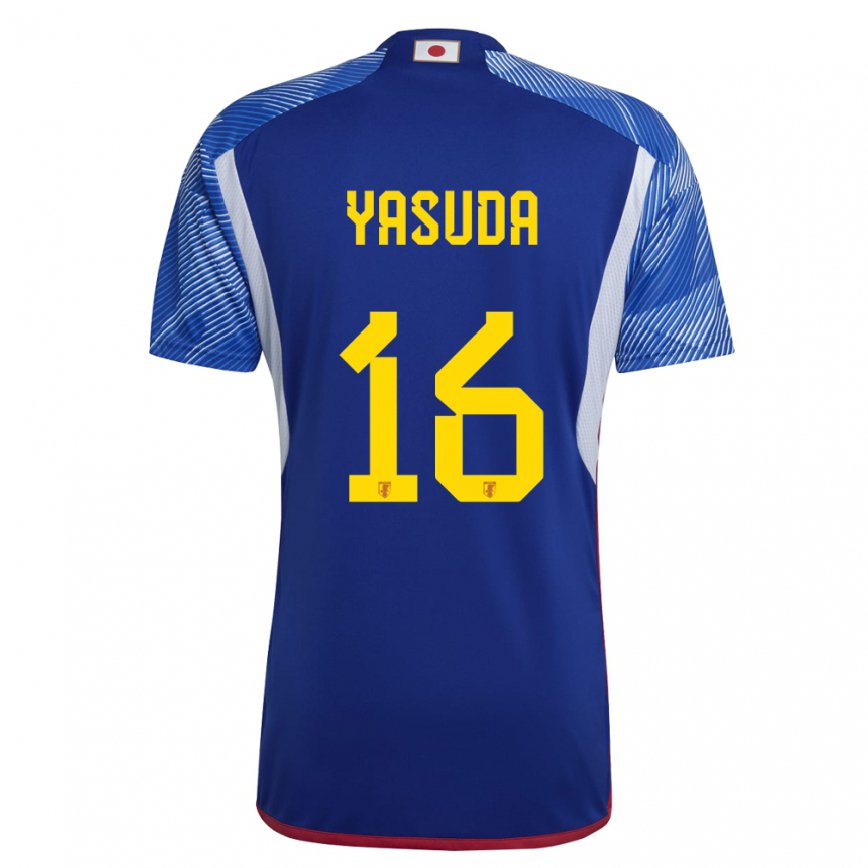 Kinder Japanische Kenshin Yasuda #16 Königsblau Heimtrikot Trikot 22-24 Luxemburg