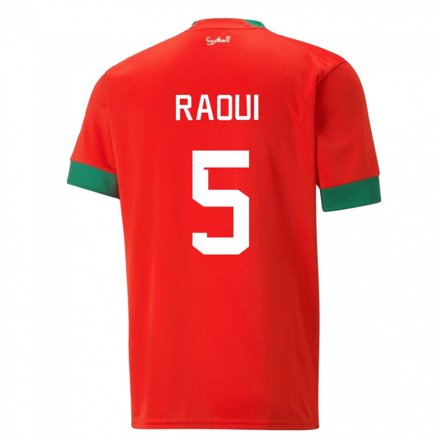 Kinder Marokkanische Oussama Raoui #5 Rot Heimtrikot Trikot 22-24 Luxemburg