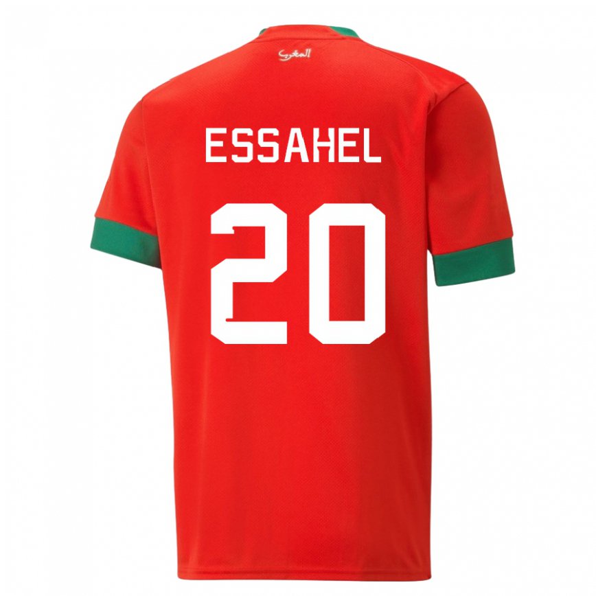 Kinder Marokkanische Mohammed Amine Essahel #20 Rot Heimtrikot Trikot 22-24 Luxemburg