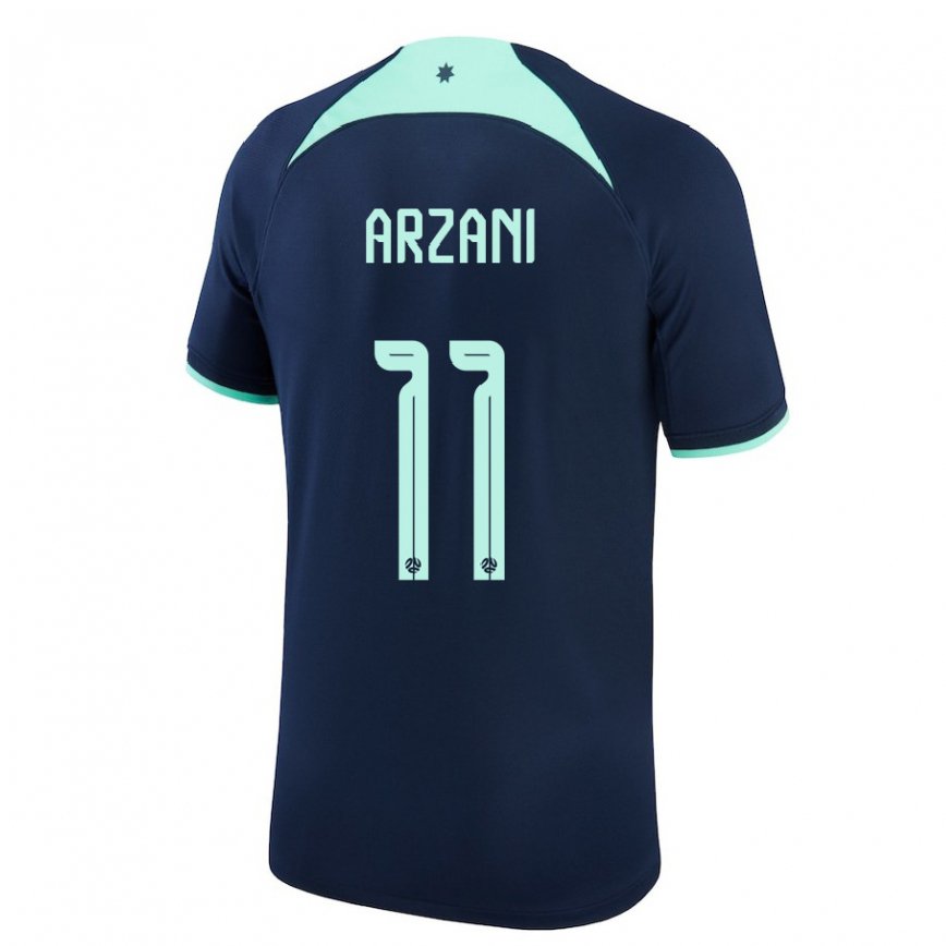 Kinder Australische Daniel Arzani #11 Dunkelblau Auswärtstrikot Trikot 22-24 Luxemburg