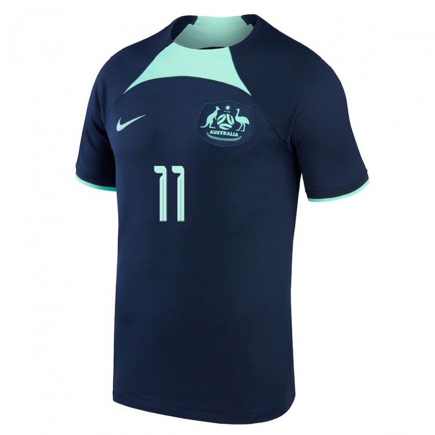 Kinder Australische Daniel Arzani #11 Dunkelblau Auswärtstrikot Trikot 22-24 Luxemburg